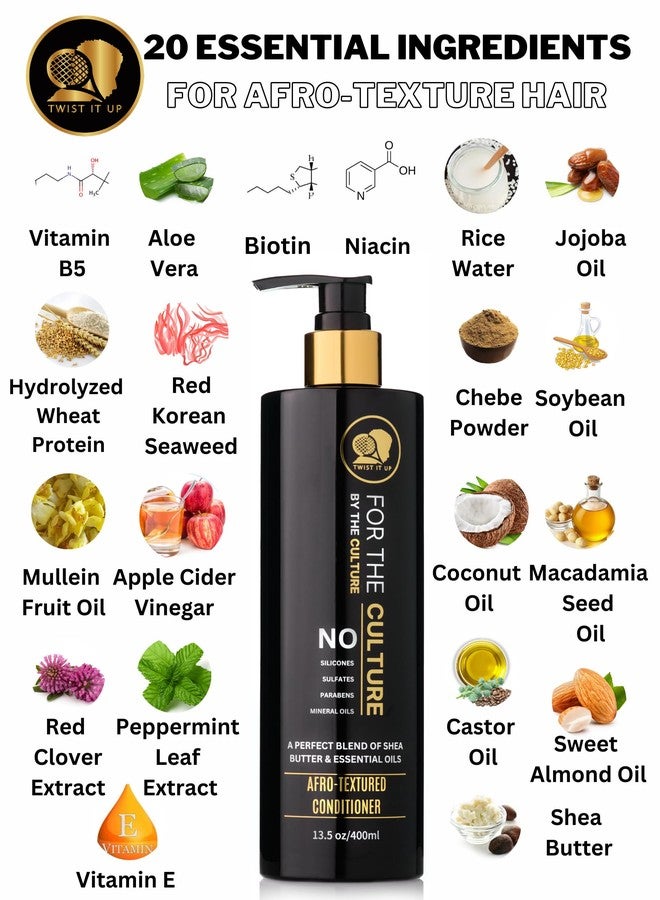 Twist It Up Hair Conditioner with 20 Natural Ingredients, Sulfate Free Conditioner for Curly or Afro-textured Hair, 13.5 Fl Oz - Image 2
