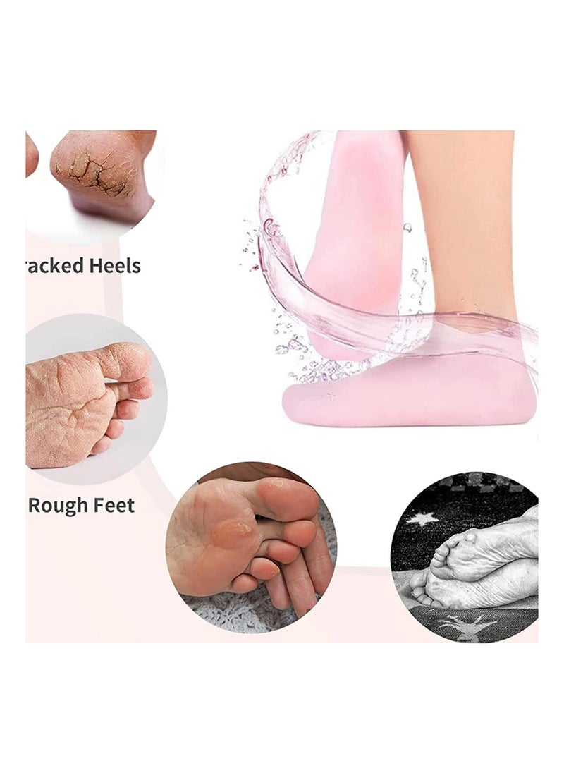 Rightsure Silicone Moisturizing Gloves and Socks Set Gel Gloves and Socks Callus Remover Socks Foot Care Socks for Moisturizing Soften Dry Rough and Cracked Hands Feet  - Image 3