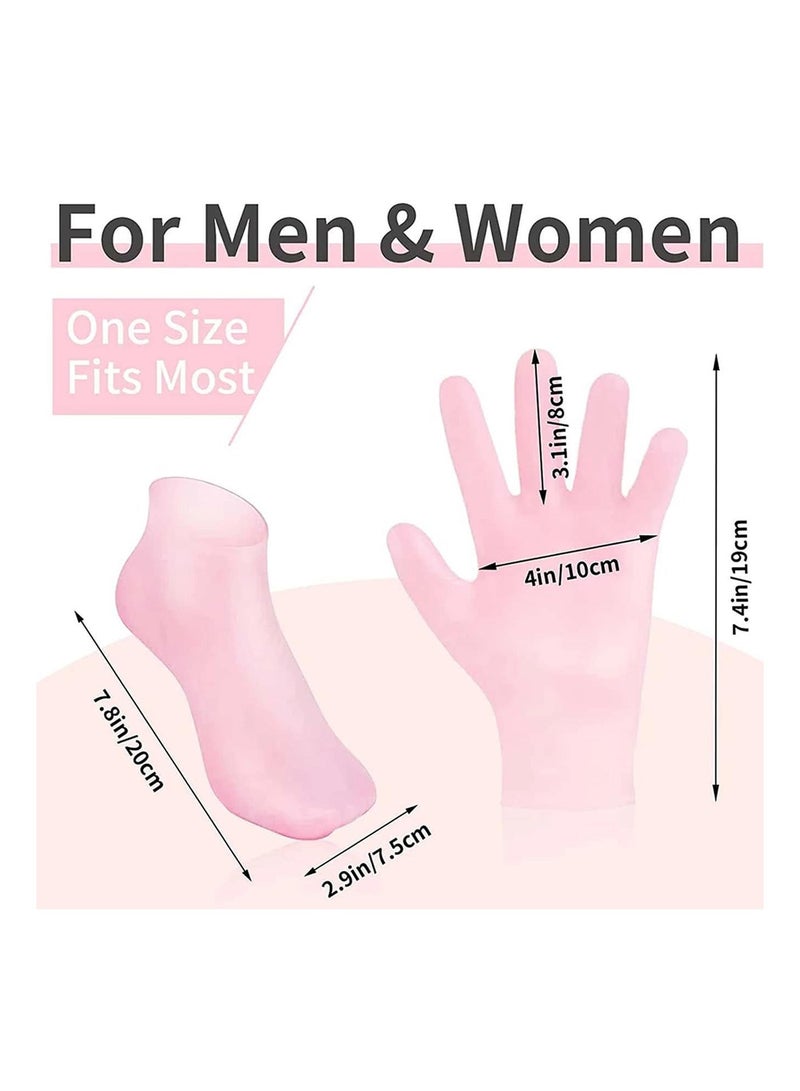 أرابايت طقم مكون من قطعتين من قفازات وجوارب مرطبة من السيليكون، قفازات وجوارب جل، جوارب لإزالة الجلد الميت، عناية بالقدمين لترطيبها وتنعيم اليدين والقدمين الجافتين والخشنتين والمتشققتين - Image 2