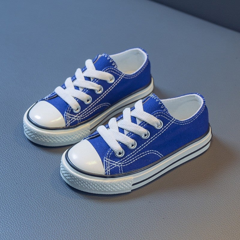 Children'S Canvas Shoes High Top Klein Blue Girls' Casual Shoes Boys' Sneakers Baby Cloth Shoes K-Style - Image 1
