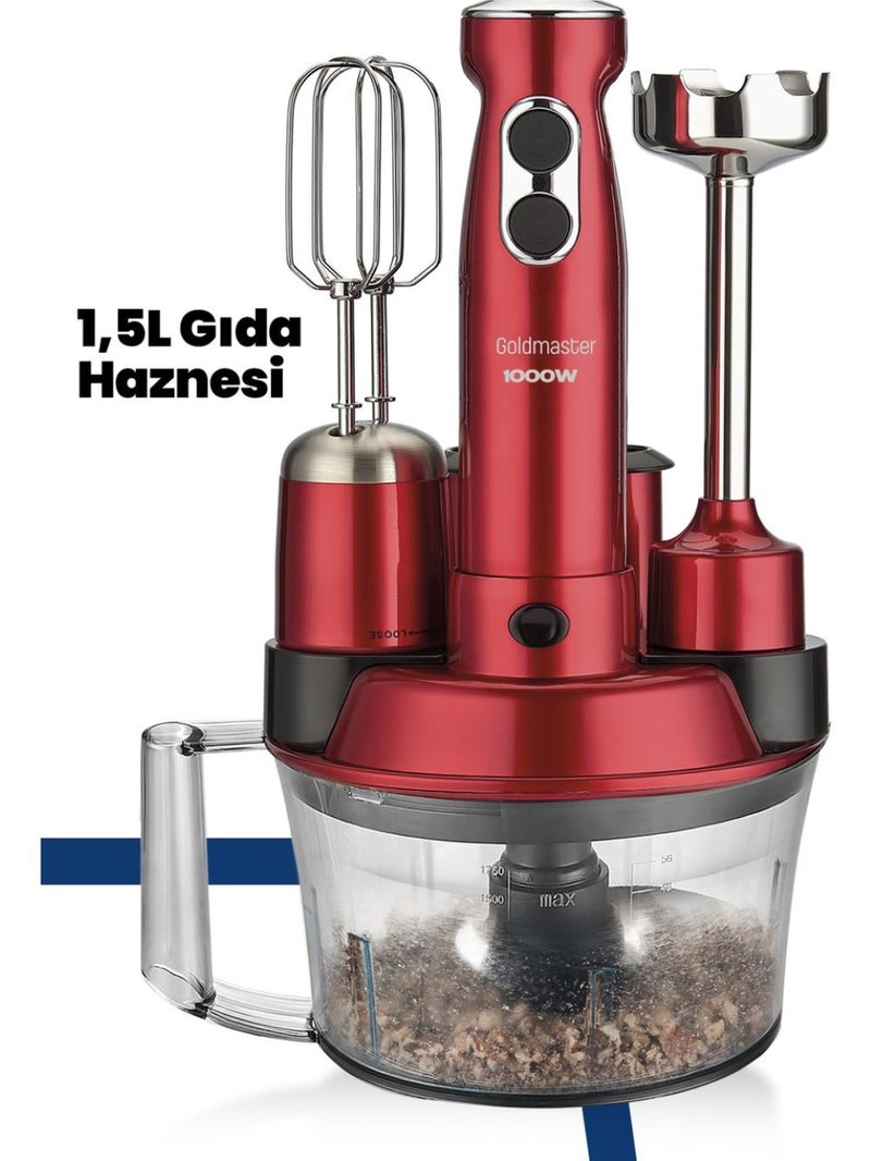 Goldmaster GM-7239VK Elenamax Vişne Kırmızı Mutfak Robotu - Image 3