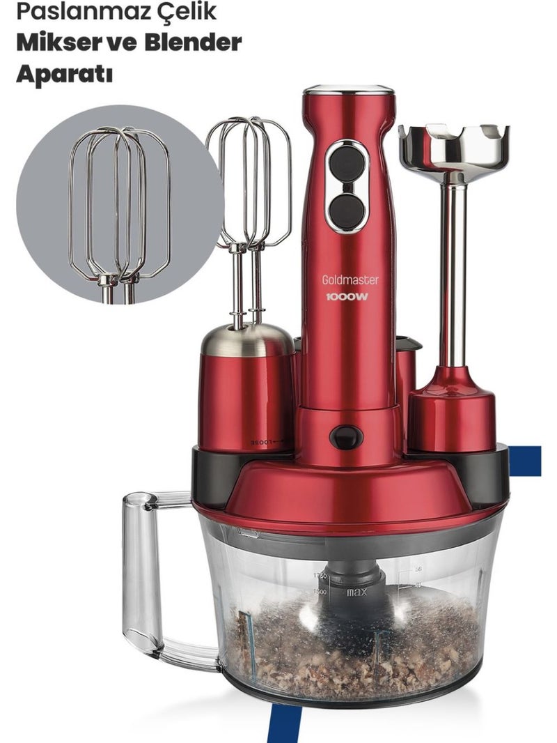 Goldmaster GM-7239VK Elenamax Vişne Kırmızı Mutfak Robotu - Image 4