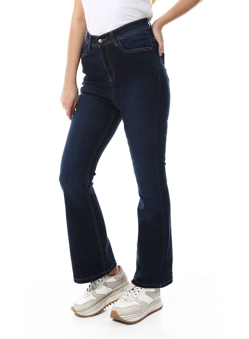 Andora Denim Flare Leg Casual Jeans_Navy Blue - Image 2