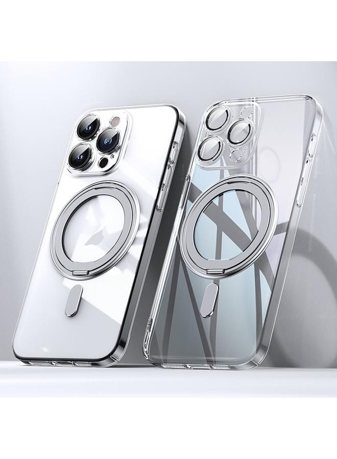 S-TOP Case For iPhone 14 Pro Plating PC 360 Ring Holder Magsafe Phone Case - Image 1