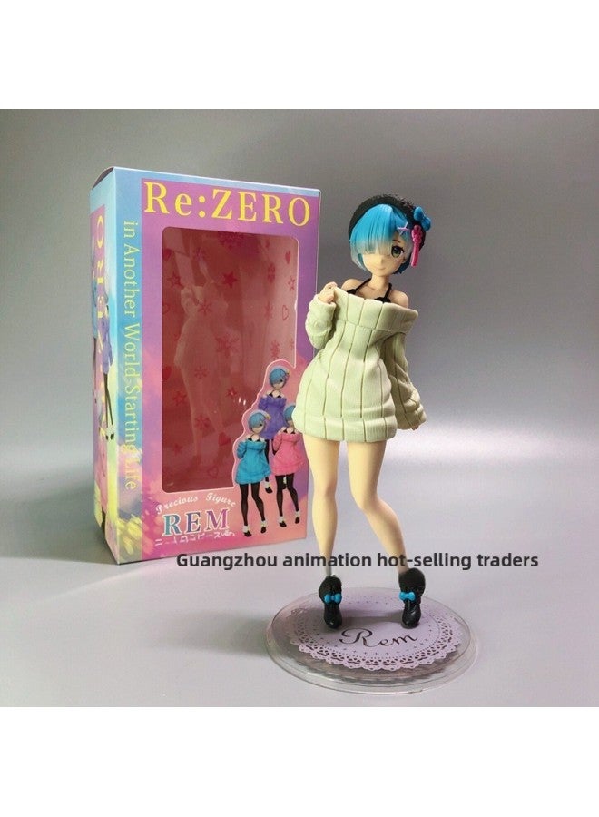 From Scratch, Chinese-style Sleeping Strap Sportswear, Remramram Boxed Beauty Anime Hand Office-Color:Sweater REM Beige (blister + Color Box)  - Image 1