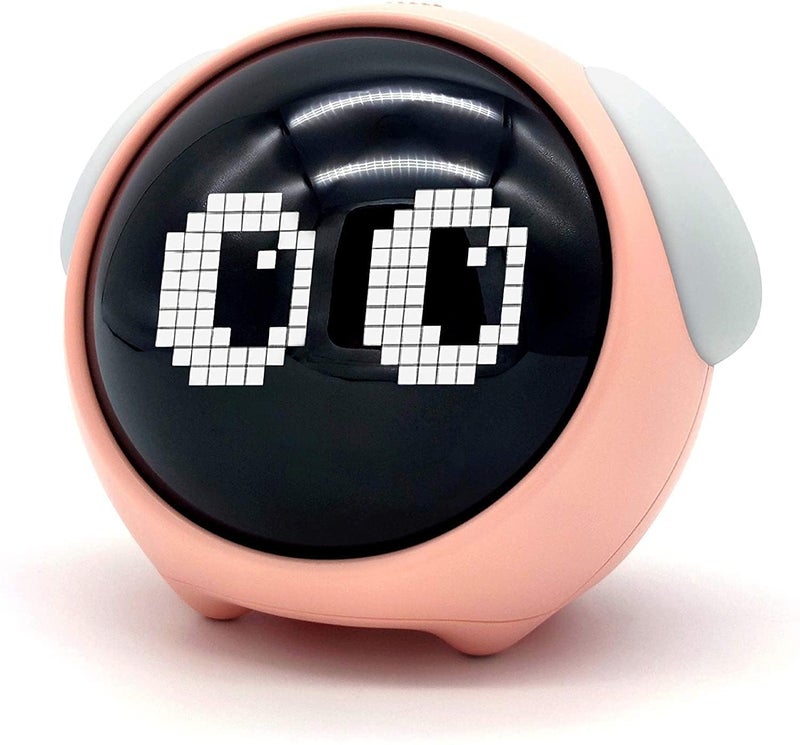 Desidiya® Alarm Clock, Alarm Clock for Students, Digital Clock, Emoji Clock with Dual Alarm & Adjustable Brightness, Snooze Function & Temperature - Pink - Image 1