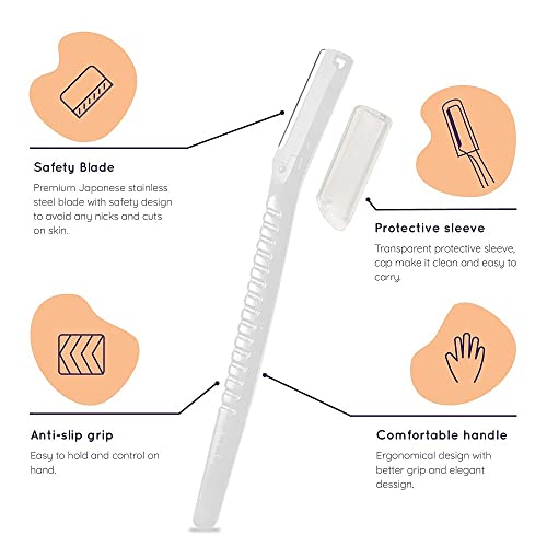 Sanfe Glide Face Razor for painfree facial hair removal (3 units) - upper lips, chin, peach fuzz - Stainless steel blade, comfortable, firm grip - Image 3