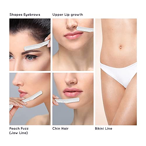 Sanfe Glide Face Razor for painfree facial hair removal (3 units) - upper lips, chin, peach fuzz - Stainless steel blade, comfortable, firm grip - Image 2