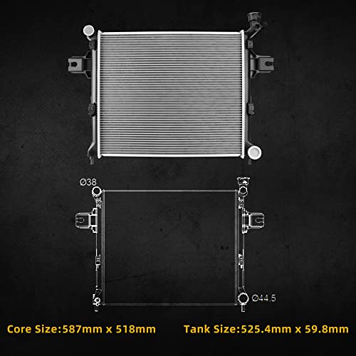 DWVO Radiator Complete Radiator Compatible with 2006-2010 Jeep Commander 2005-2010 Grand Cherokee 3.0L 3.7L V6 4.7L 6.1L V8 - Image 5