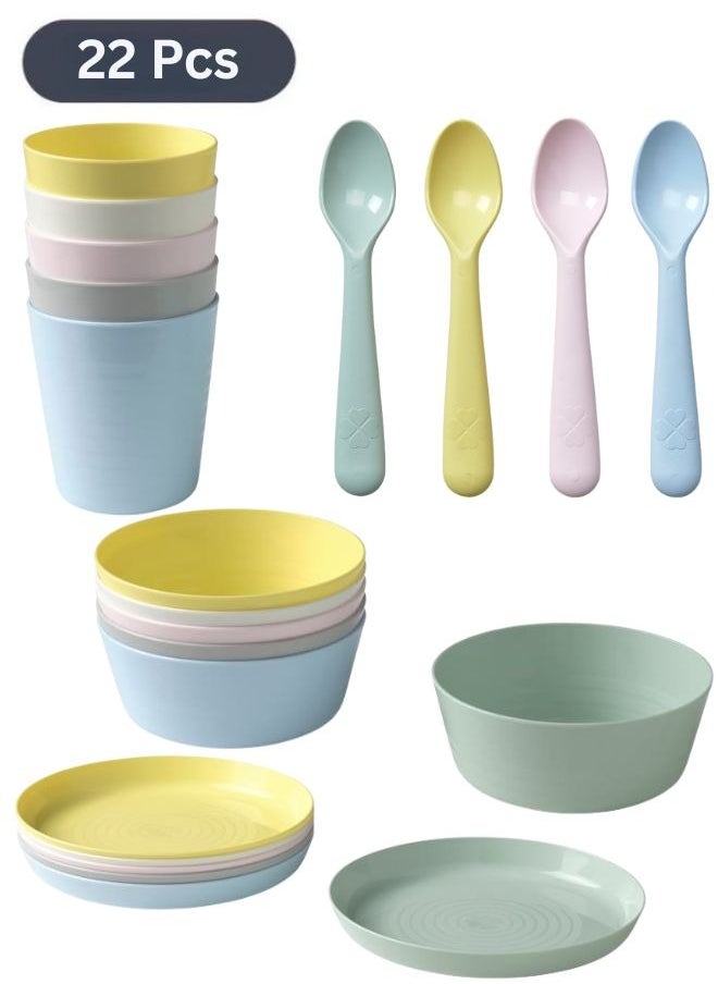 Kalas 22-piece cutlery set, bowls, plates  - Image 1