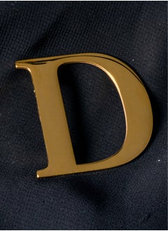 The Black Pearl Accessories "D" Letter Stainless Steel Golden Brooch  - Image 1