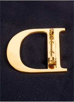 The Black Pearl Accessories "D" Letter Stainless Steel Golden Brooch  - Image 2