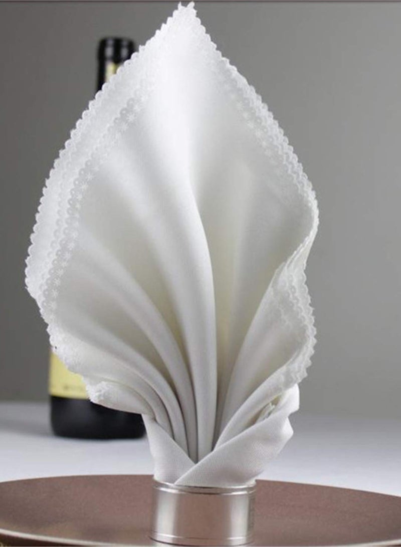 10 Pcs Napkins Cloth-Table Napkin White Dinner Cloth Napkins Dinner Napkins Durable Hotel Quality Table Cloth,Dining Decoration for Home,Wedding,Hotel - Image 3