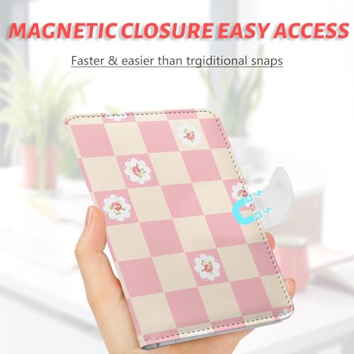 LumeTrav Passport Holder, Travel Wallet Cover with Pen Loop | Cute RFID Blocking Leather Case with Magnetic Closure for Travel Essentials-Sweet - Image 5