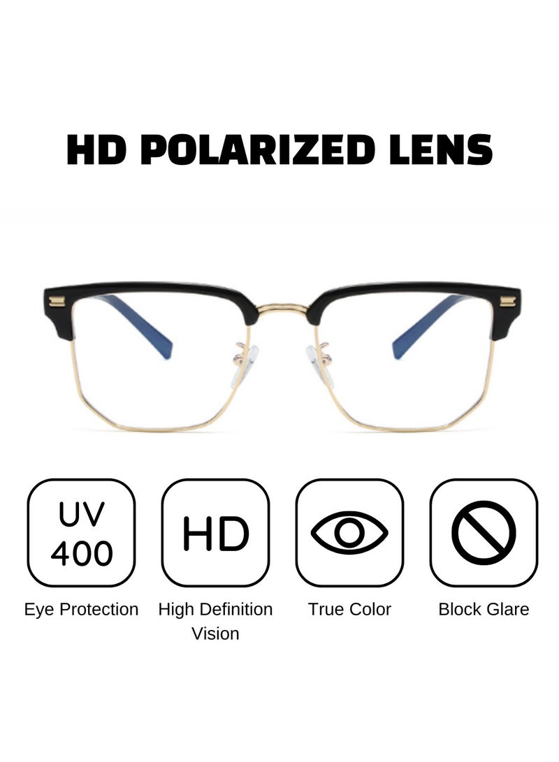 Urban Utility Blue Light Blocking Optical Eyeglasses - Stylish Oversized Frames, Clear Lens, Polarized. Top-rated Bluelight Protection for Reading, Work, & Screen Time. Vintage-Inspired, Lightweight Design. - Image 4
