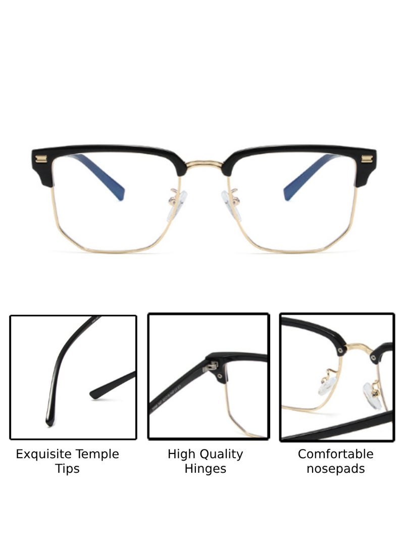 Urban Utility Blue Light Blocking Optical Eyeglasses - Stylish Oversized Frames, Clear Lens, Polarized. Top-rated Bluelight Protection for Reading, Work, & Screen Time. Vintage-Inspired, Lightweight Design. - Image 5