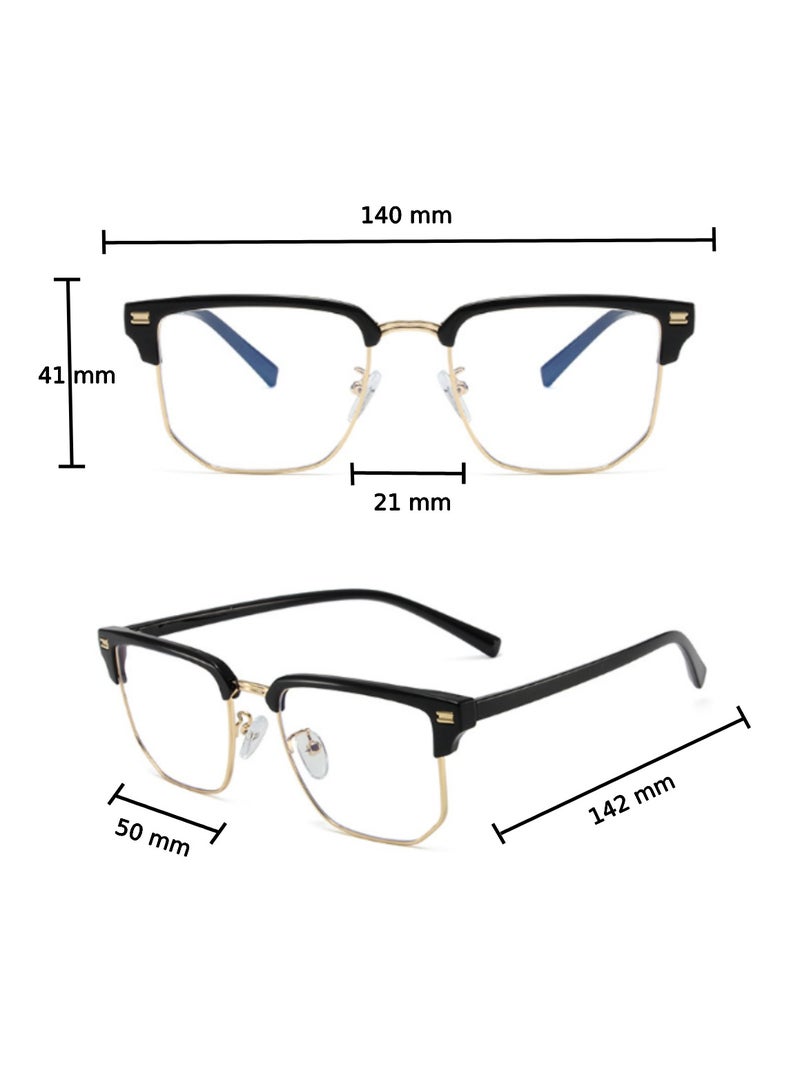 Urban Utility Blue Light Blocking Optical Eyeglasses - Stylish Oversized Frames, Clear Lens, Polarized. Top-rated Bluelight Protection for Reading, Work, & Screen Time. Vintage-Inspired, Lightweight Design. - Image 3