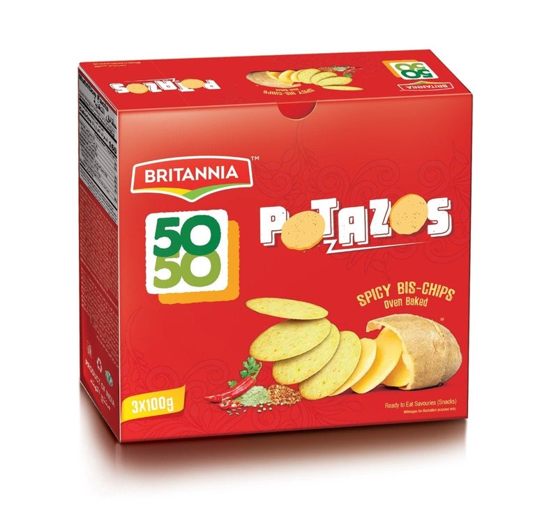 بريتانيا 50-50 بوتاشوز رقائق ويفر البطاطس المقرمشة - Image 2