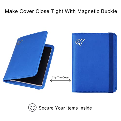 WALNEW Passport Holder for Travel, RFID Passport Cover Wallet for Women Men, PU Leather Passport Book Card Holder Case with Pen, Travelling Essentials for Flying - Image 5