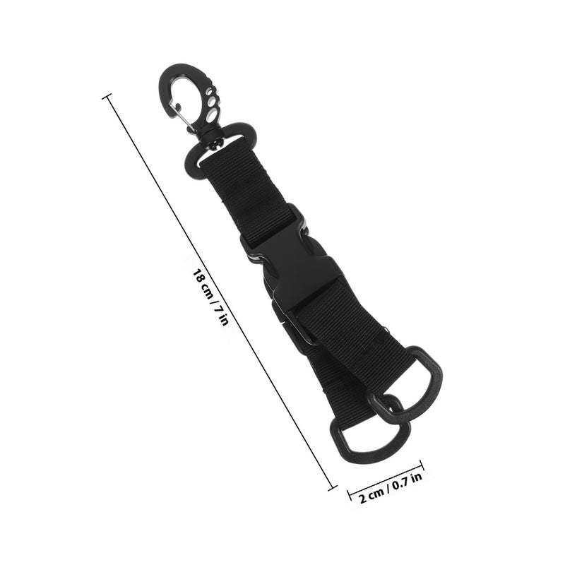 2 Pack Black Nylon D Ring Carabiner Hooks for Outdoor Backpack Waist Belt Hiking Camping - Image 3