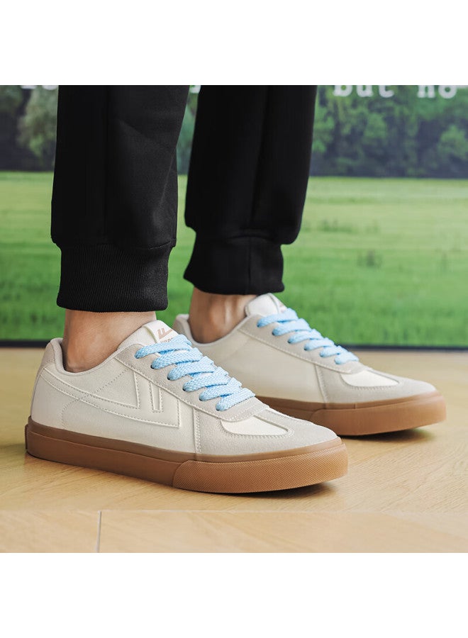 Pull Back Warrior Men's Canvas Sneakers Couple Casual Sports Shoes Wxym411 Beige Gray Size 35 - Image 5