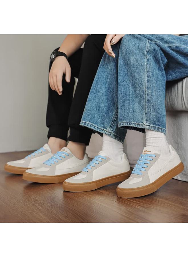 Pull Back Warrior Men's Canvas Sneakers Couple Casual Sports Shoes Wxym411 Beige Gray Size 35 - Image 1