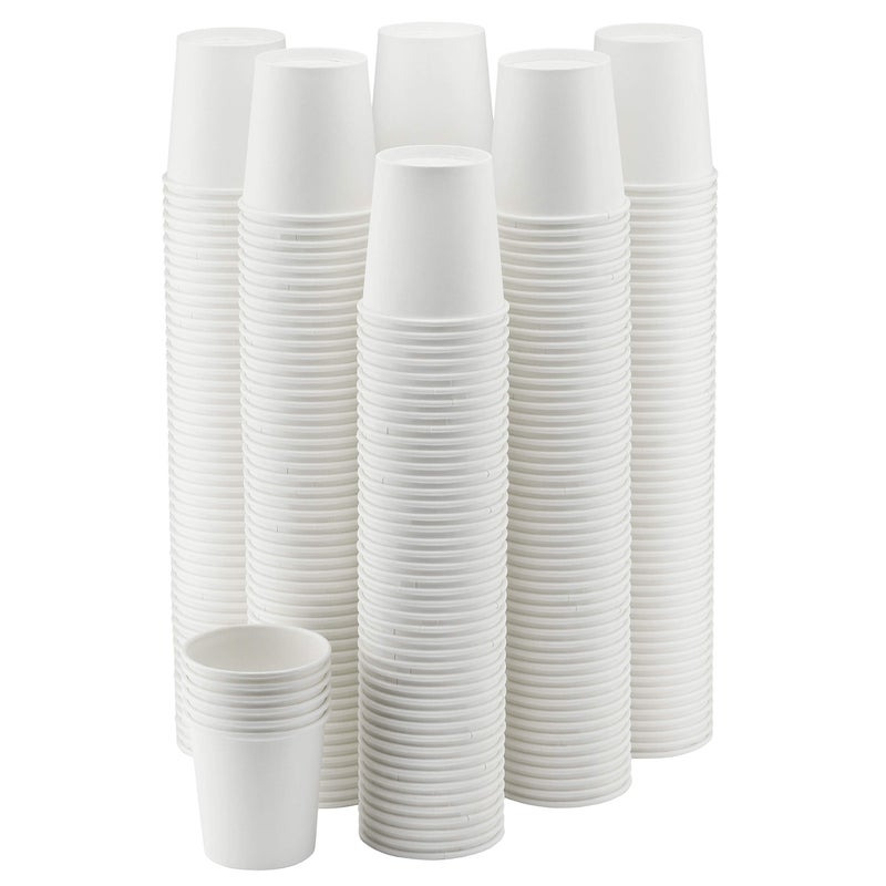 NYHI 300 Pack Disposable White 4oz Small Paper Cups Hot Cold Coffee Cup for Water Juice Espresso Tea Ideal for Water Coolers Parties Bathroom Mouthwash