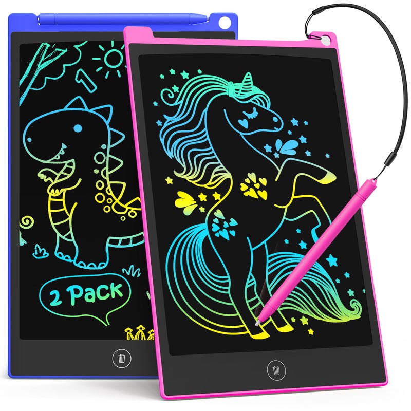 TECJOE 2 Pack LCD Writing Tablet 85 Inch Colorful Doodle Board Drawing Tablet for Kids Kids Travel Games Activity Learning Toys Birthday Gifts for 3 4 5 6 Year Old Boys and Girls Toddlers - Image 2