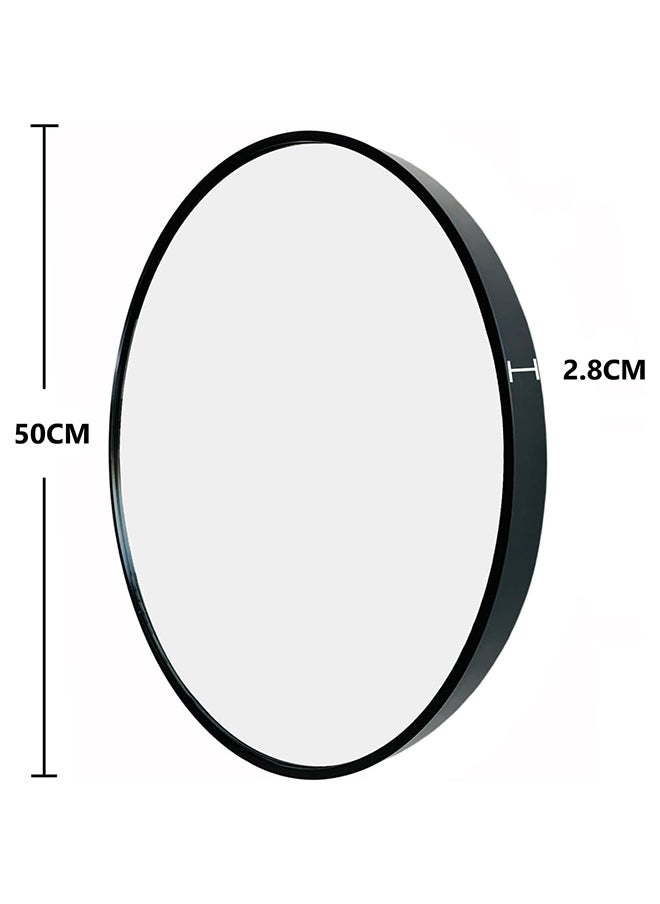 SKY-TOUCH - 50cm Black Round Mirror : Glass Wall Mirror Circular with Metal Frame Matte Circle Mirror for Bathroom Vanity Bedroom Hallway Living Room Home Wall Decor (Black 50 * 50cm) - Image 1