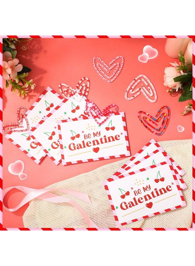 Tinlade 12 Pcs Galentines Day Gift Jumbo Heart Shape Paper Clips Bookmarks with Be My Galentine Cards Valentine's Gift Decorative Love Paper Clips for Women Besties Bachelorette Wedding Party Favor - Image 2