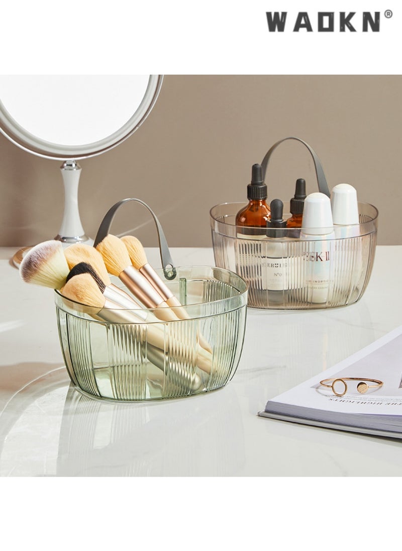 WAOKN Dual-use Kitchen & Bathroom Ginger & Garlic Hanging Basket, Adhesive Wall-mounted Storage Basket, Convenient Storage for Seasoning Ingredients（Transparent green）  - Image 5