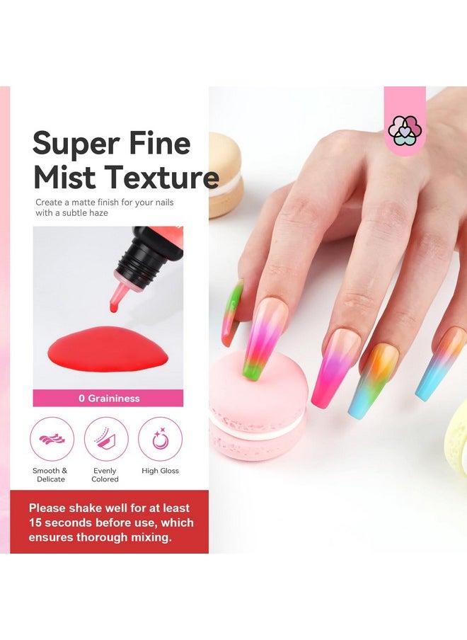 Saviland - SAVILAND Airbrush Gel Nail Polish: 12 vitality Colors Set with Fine Mist Nail for Color Spray Perfect Nail Polish Nail Art Design - Image 1