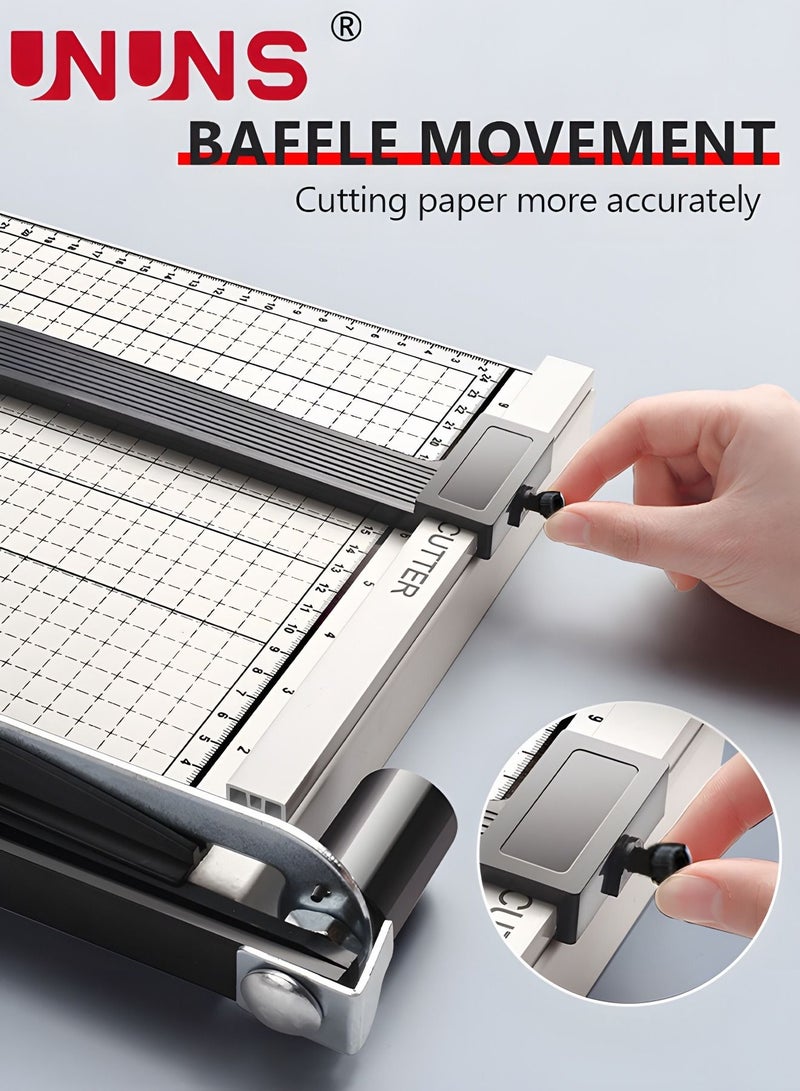 Paper Cutter Guillotine,A4 Paper Cutting Board,Heavy Duty Metal Base Trimmer Gridded Paper Photo Guillotine Craft Machine,Professional Paper Cutter and Trimmer For Home,Office