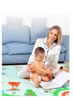 EMZJ 200 x 180 x 1 cm Baby Crawling Play Floor mat Foam Non-Toxic Foldable Reversible Playing Mat  - Image 4