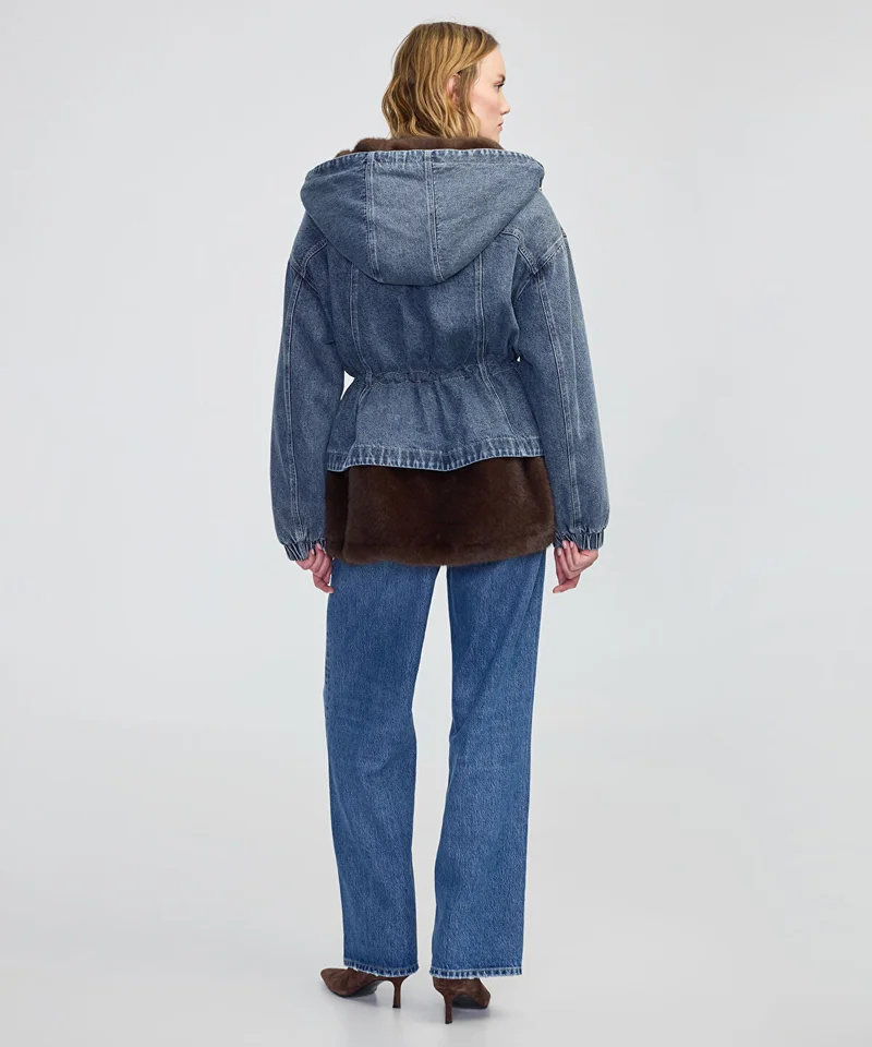 Ipekyol  Mixed Media Denim Coat for Women | Best Price UAE