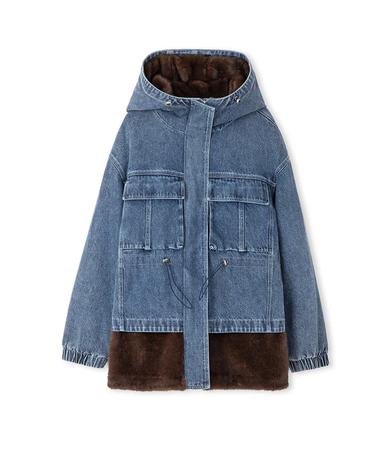 Ipekyol  Mixed Media Denim Coat for Women | Best Price UAE