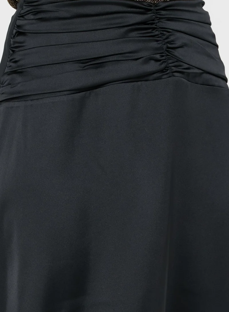 Adl High Waist Satin Skirt