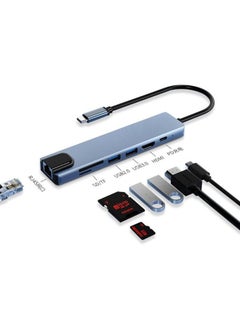 Generic USB C Hub, 7 in 1 Type C Adapter with USB C to HDMI,1Gbps Ethernet RJ45,100W Power Delivery,2 USB 3.0 Data Ports, SD/TF Card Readers, Compatible for MacBook Pro/Air, and More USB C Device  - Image 1
