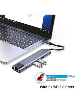 Generic USB C Hub, 7 in 1 Type C Adapter with USB C to HDMI,1Gbps Ethernet RJ45,100W Power Delivery,2 USB 3.0 Data Ports, SD/TF Card Readers, Compatible for MacBook Pro/Air, and More USB C Device  - Image 3