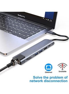 Generic USB C Hub, 7 in 1 Type C Adapter with USB C to HDMI,1Gbps Ethernet RJ45,100W Power Delivery,2 USB 3.0 Data Ports, SD/TF Card Readers, Compatible for MacBook Pro/Air, and More USB C Device  - Image 5