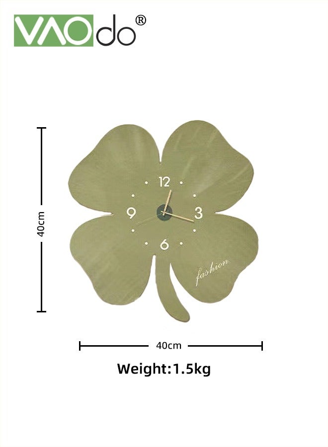 فاو دو ساعة حائط بأربع أوراق البرسيم ساعة حائط صامتة غير موقوتة ساعة إبداعية كوارتز ساعة تعمل بالبطارية ديكور منزلي لغرفة المعيشة والمدرسة والمكتب 40*40 سم - Image 3