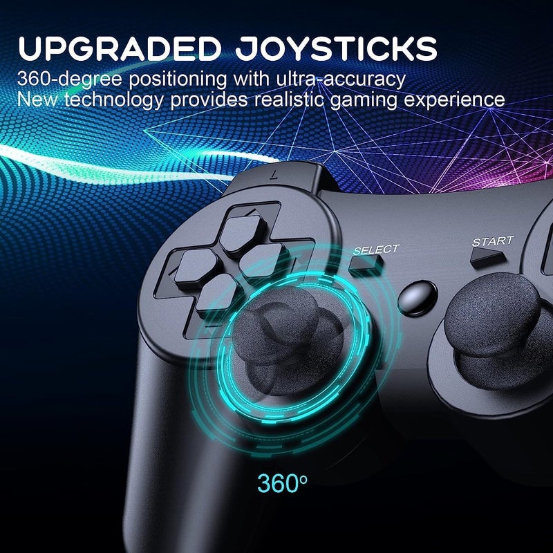 وحدة تحكم Sefitopher للتحكم اللاسلكي في PS3 متوافقة مع لوحة ألعاب Bluetooth الخاصة بـ Playstation 3 مع خاصية Double Shock، وكابل شحن. - Image 2
