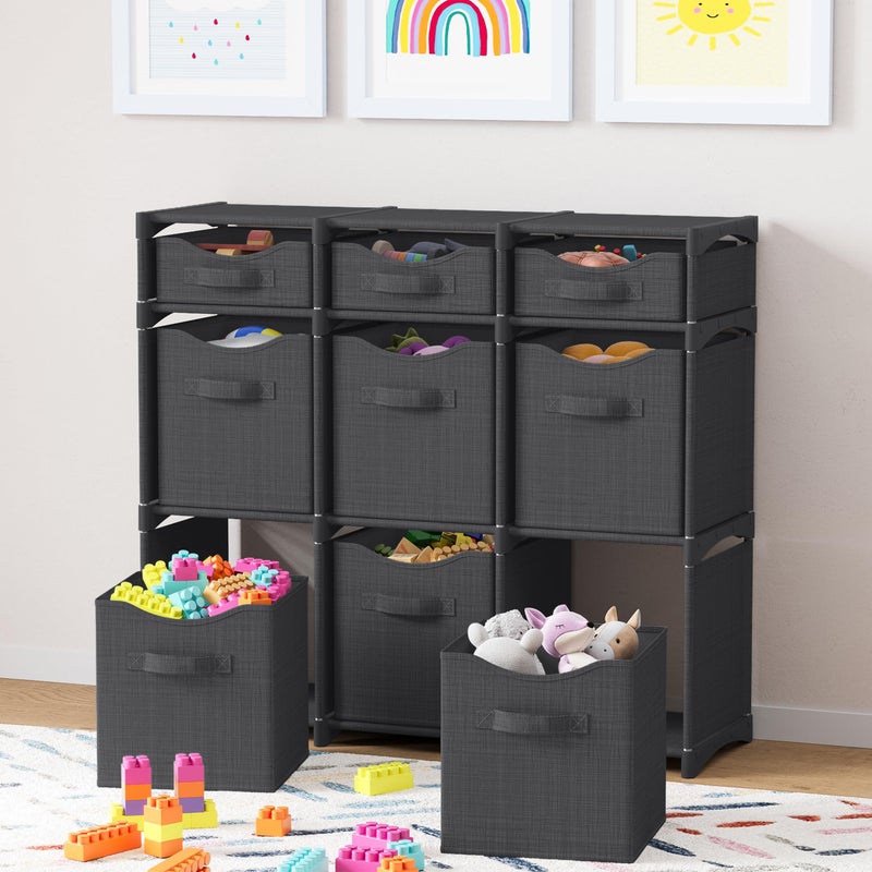 NEATERIZE Cube Storage Organizer with Storage Bins Included - The Perfect Closet Organizers and Storage Solution. Includes 9 Storage Cubes, Great For Toy Storage, Closet Storage, Clothes Storage (Dark Grey) - Image 3