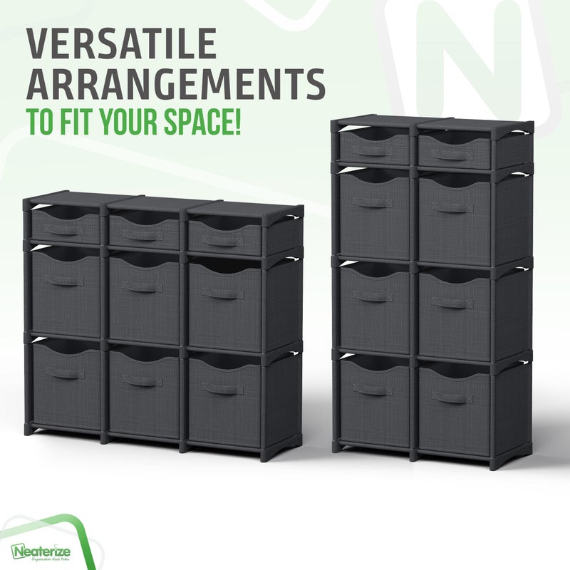 NEATERIZE Cube Storage Organizer with Storage Bins Included - The Perfect Closet Organizers and Storage Solution. Includes 9 Storage Cubes, Great For Toy Storage, Closet Storage, Clothes Storage (Dark Grey) - Image 5