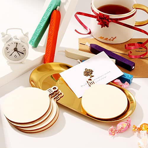 Blulu 60 Pieces Christmas Wooden Ornaments 3.5" Round Wood Slices Snowflake Angel Shape with Cords for DIY Crafts New Year Christmas Tree Pendant Ornaments(Style 1) - Image 4