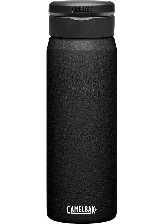 كاميلباك زجاجة ماء CamelBak Fit Cap معزولة – 25 أونصة، من الفولاذ المقاوم للصدأ، أسود - Image 1