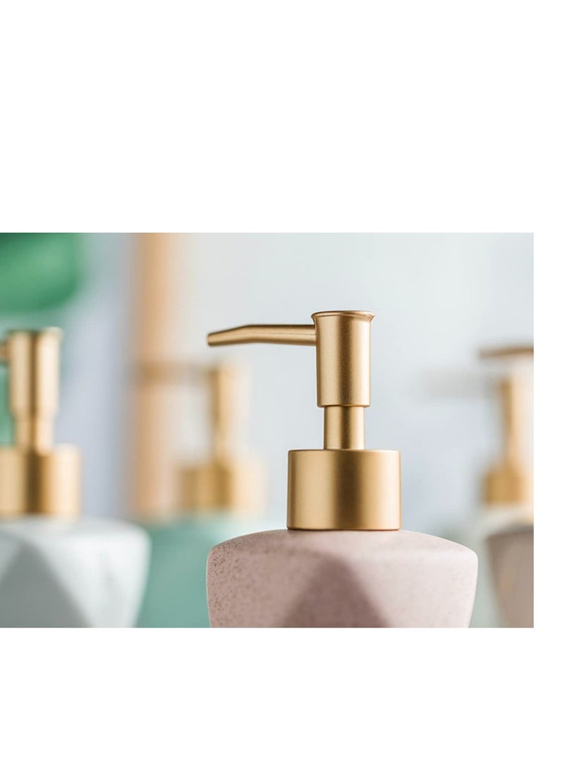 Hand Dish Soap Dispenser for Bathroom Kitchen Ceramic Countertop Soap Dispenser Pump for Liquid Lotions Hand Dishes Shower Soap, Marble Look 14 Oz (2 Pack) - Image 4