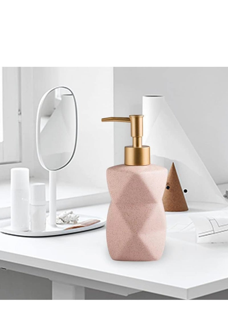 Hand Dish Soap Dispenser for Bathroom Kitchen Ceramic Countertop Soap Dispenser Pump for Liquid Lotions Hand Dishes Shower Soap, Marble Look 14 Oz (2 Pack) - Image 2