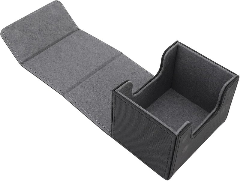 ZJchao Magnetic Closure PU Leather Trading Card Storage Box Holds 120+ Single Sleeved Cards - Ideal for and Collectors in Gray (Black Gray) - Image 3