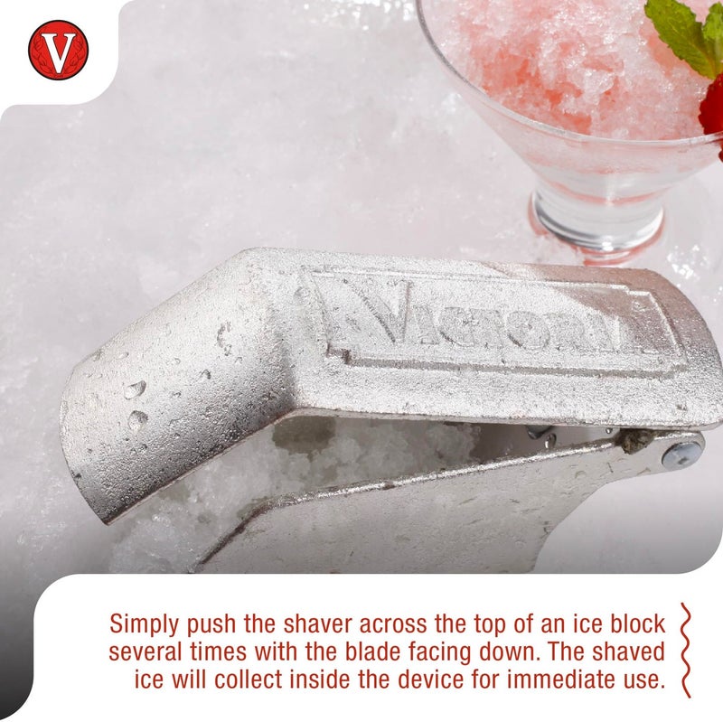 Victoria Shaved GAD-026 Granita Tinned Cast Iron Shaver with Stainless Steel Blade, Mexican Ice Maker, One Size, Silver - Image 3